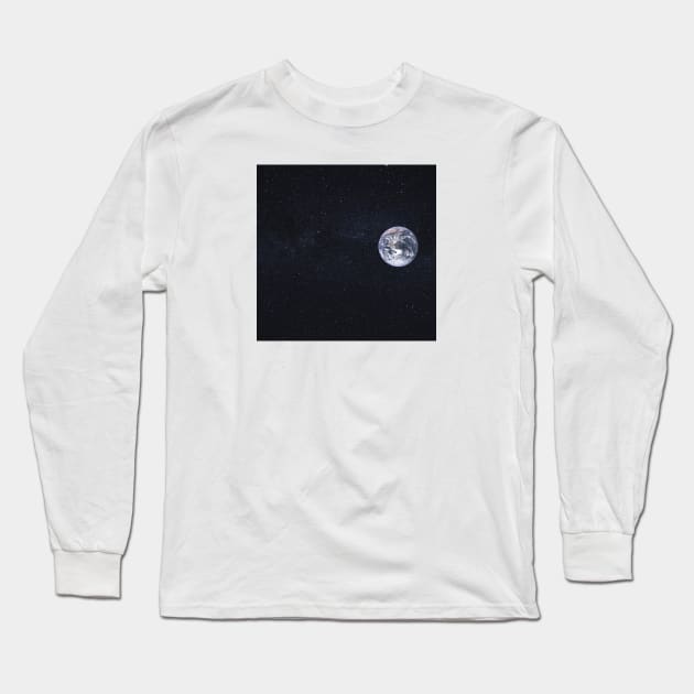 The Earth from Space - Space Aesthetic Long Sleeve T-Shirt by Moshi Moshi Designs